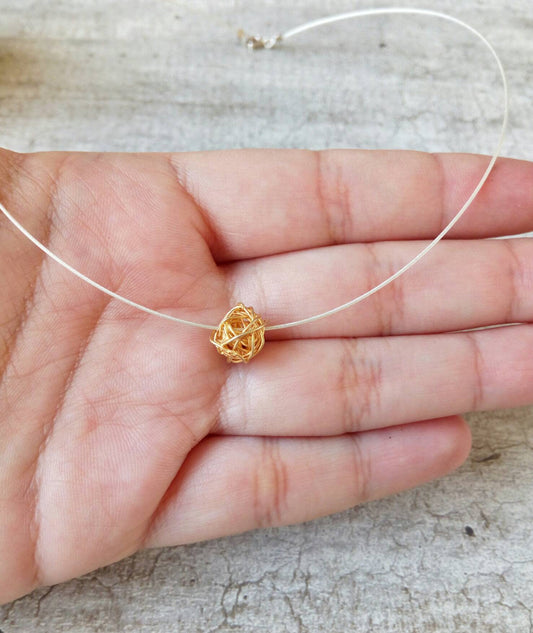 Love Knot Necklace, Gift For Knitter, Sterling Silver Ball Of Yarn Necklace