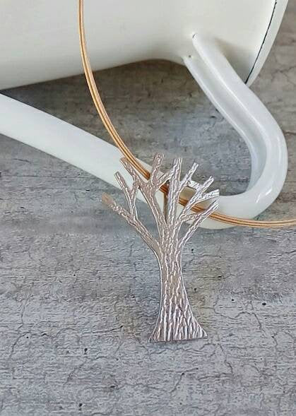 Silver Tree Necklace, Tree Of Life Charm Necklace, Woodland Jewelry For Women