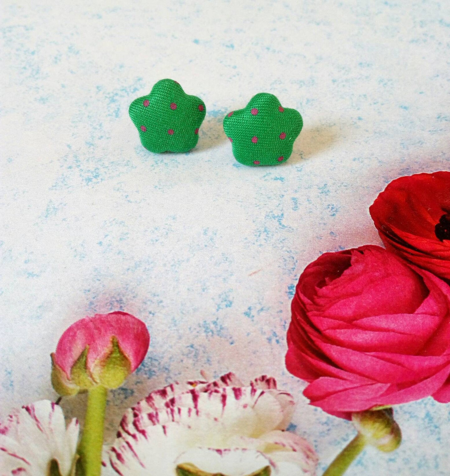 Star Button Earrings, Polka Dot Studs, Cute Everyday Jewellery For Her