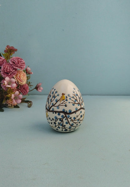 Πασχαλινό Κεραμικό Αυγό Πουλιά σε Κλαδιά