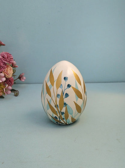 Κεραμικό Πασχαλινό Αυγό με Χρυσά Φύλλα