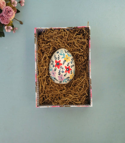 Handpainted Ceramic EasterEgg With Lilac Flowers