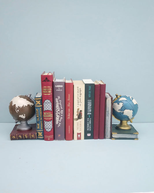 Globe Bookends, World Map Globe Book Support