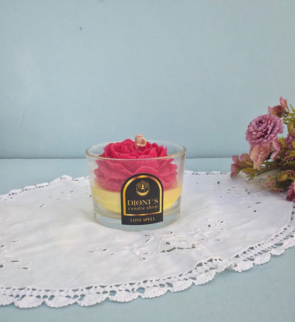 Rose Flower Organic Candle