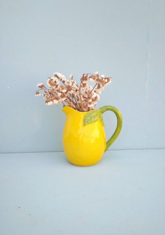 Italian Ceramic Water Pitcher, Handmade Ceramic Lemon Jug