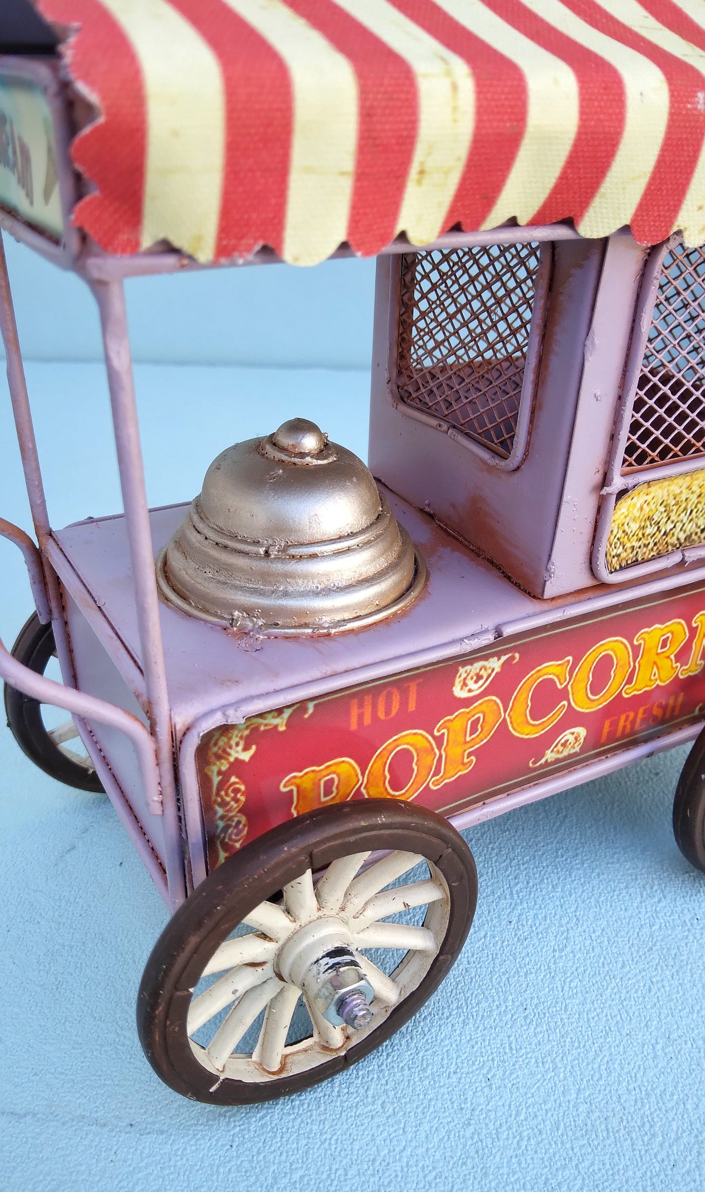 Miniature Ice Cream Cart, Retro Popcorn Stand, Fair Theme Party Table Decor