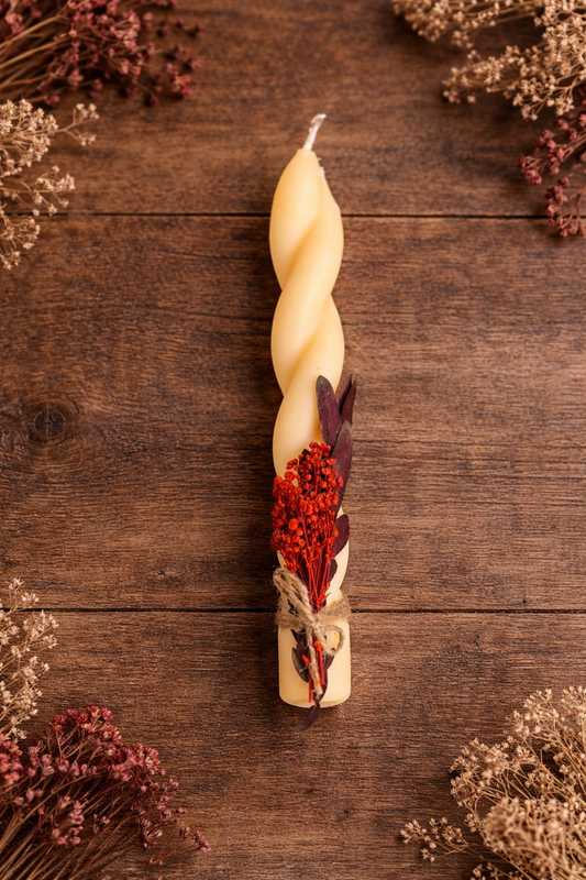 Dried Flowers Easter Candle