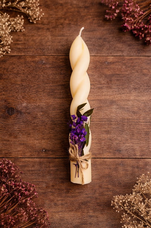 Dried Flowers Easter Candle