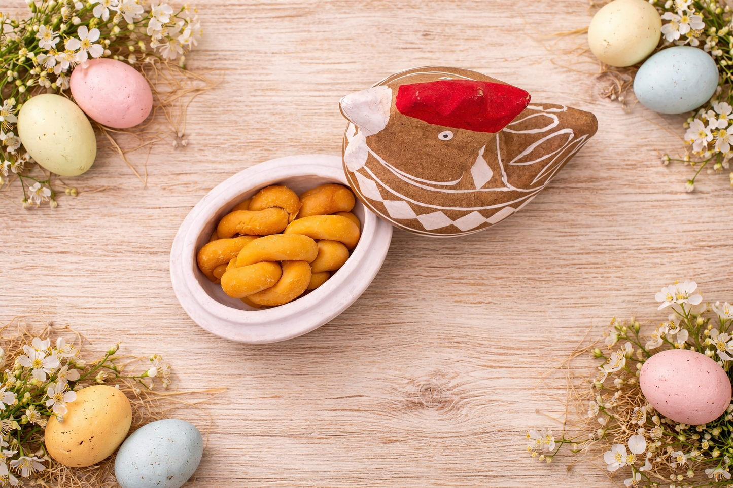 Easter Chicken Papier Mache Box with Tsoureki Wax Melts | Greek Easter Gift | Handmade Easter Decor