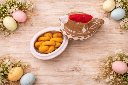 Easter Chicken Papier Mache Box with Tsoureki Wax Melts | Greek Easter Gift | Handmade Easter Decor