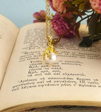 Load image into Gallery viewer, Prince Frog Gold Necklace, Pearl Drop Necklace With Cute Toad
