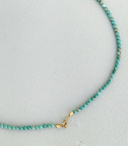 Beaded Gemstone Seashell Necklace, Cute 18k Gold Plated Silver Conch Shell Charm In Tiny Beads Necklace