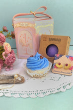 Load image into Gallery viewer, Long Distance Spa And Wellness Gift For Friend, Carousel Gift Box With Vegan Cupcake Soap/ Biodegradable Sponge/ Enamel Stud Earrings And Opal Bracelet
