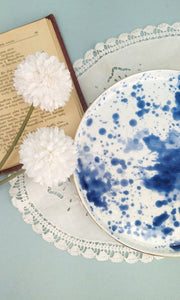 Πορσελάνινα Χρωματιστά Πιάτα Με Μπλε Και Χρυσές Λεπτομέρειες, Σετ των 2