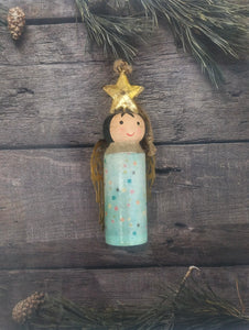 Wood Angel Christmas Ornament, Guardian Angel Gift For Best Friend