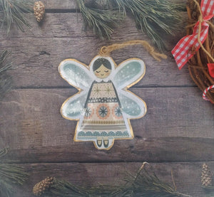 Angel Christmas Ornament For Tree Decoration, Vintage Double Sided Metal Hanging Angel