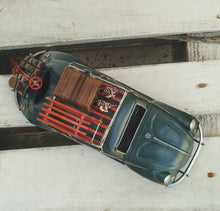 Load image into Gallery viewer, Large Retro Metal Car, Vintage Aesthetic Citroen 2 CV With Skiing Accessories
