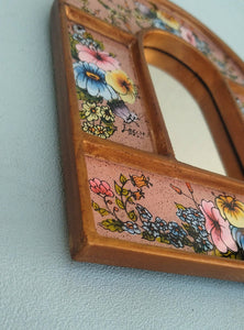 Small Stained Glass Wall Mirror, Stained Glass Accent Mirror