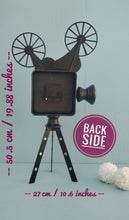 Load image into Gallery viewer, Vintage Film Movie Camera Table Clock, Industrial Analog Floor Clock
