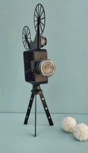 Load image into Gallery viewer, Vintage Film Movie Camera Table Clock, Industrial Analog Floor Clock

