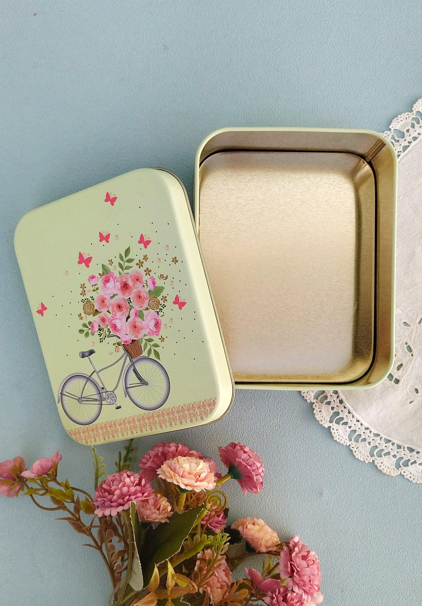 Cookies And Snacks Tin Box, Cute Metal Storage Box For Small Treasures