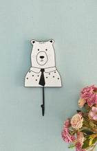 Load image into Gallery viewer, Forest Animals Wooden Wall Hanger, Panda Bear Racoon Animal Head Hook

