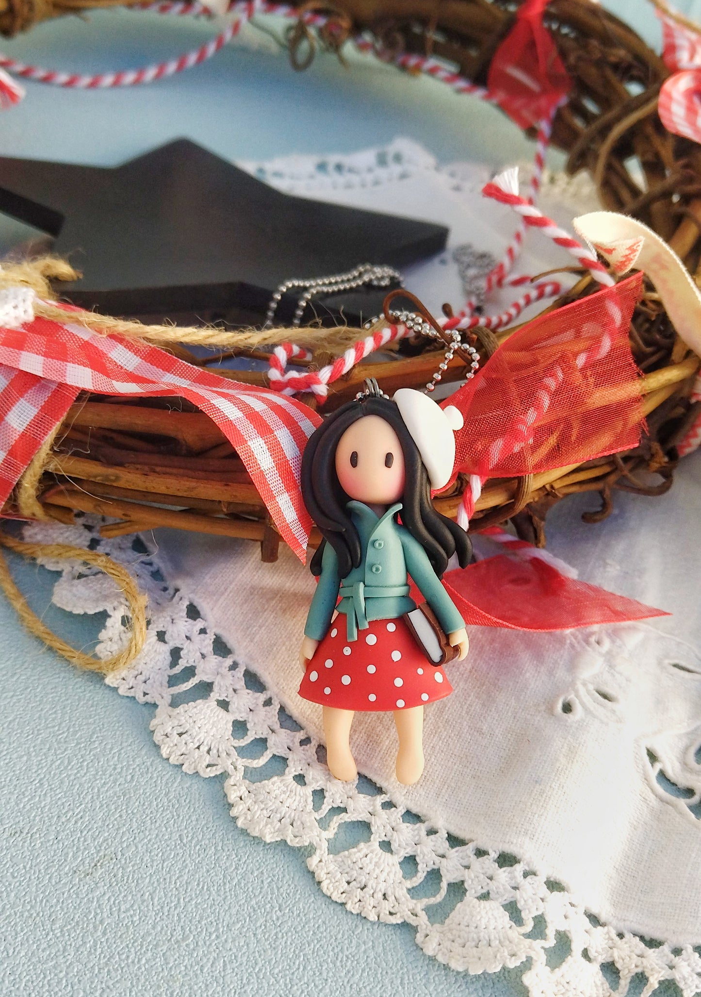 Polymer Clay Miniature Doll Necklace