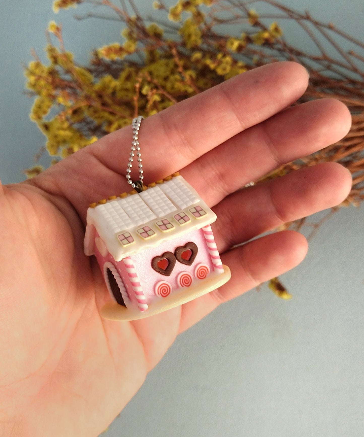 Gingerbread Love House Necklace