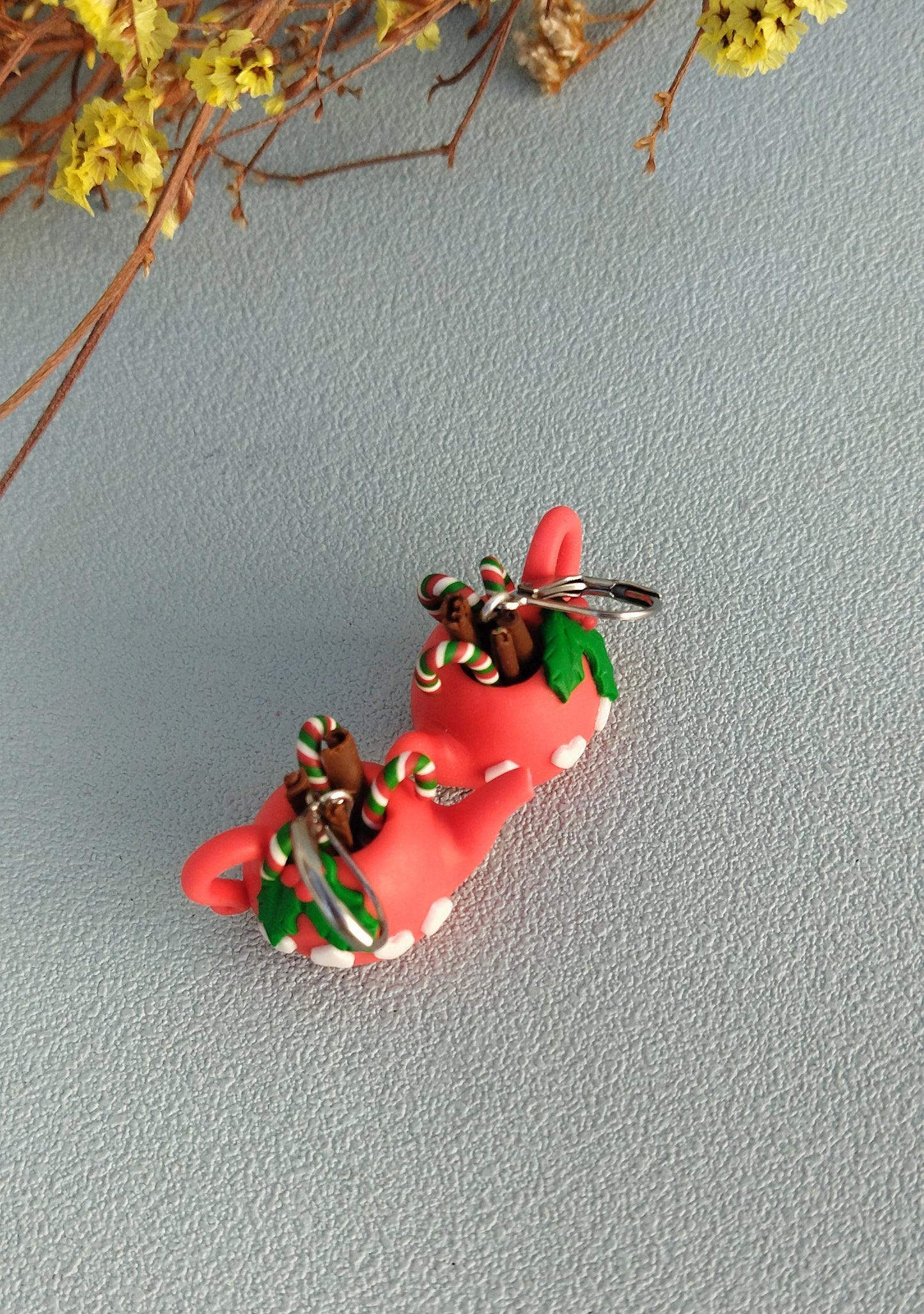 Polymer Clay Christmas Teapot Earrings