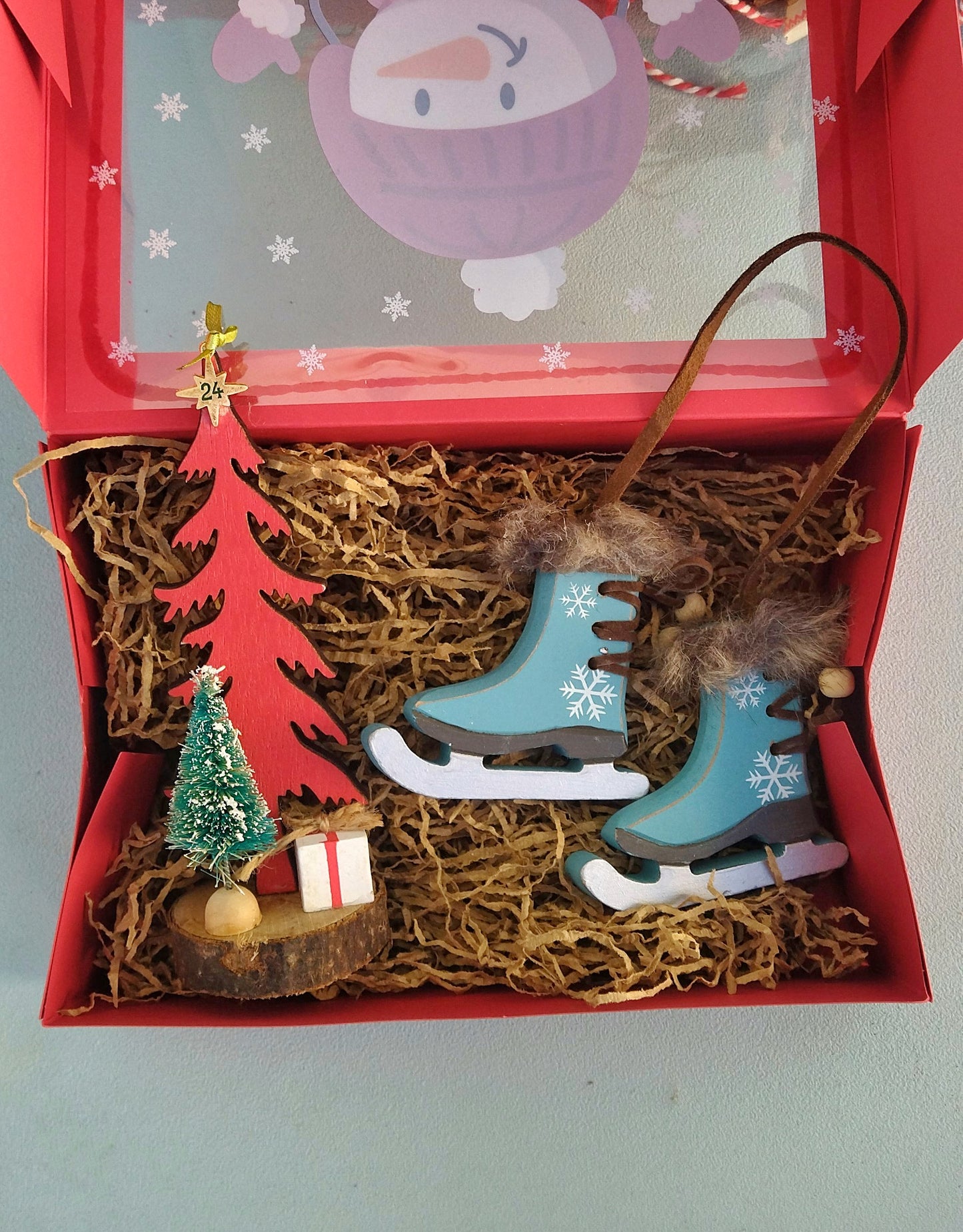 Wooden Christmas Tree Gift Box