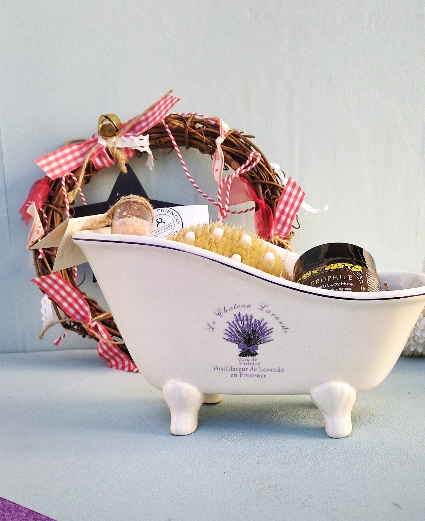Self Care Lavender Gift Box For Women With Organic Cosmetics