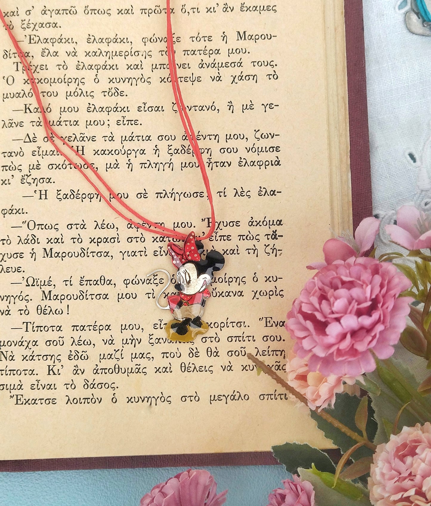 Minnie Mouse Enamel Necklace