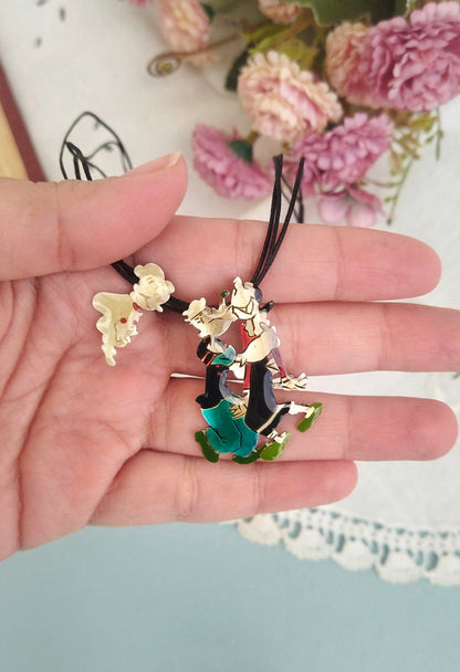 Popeye's Kiss Enamel Necklace