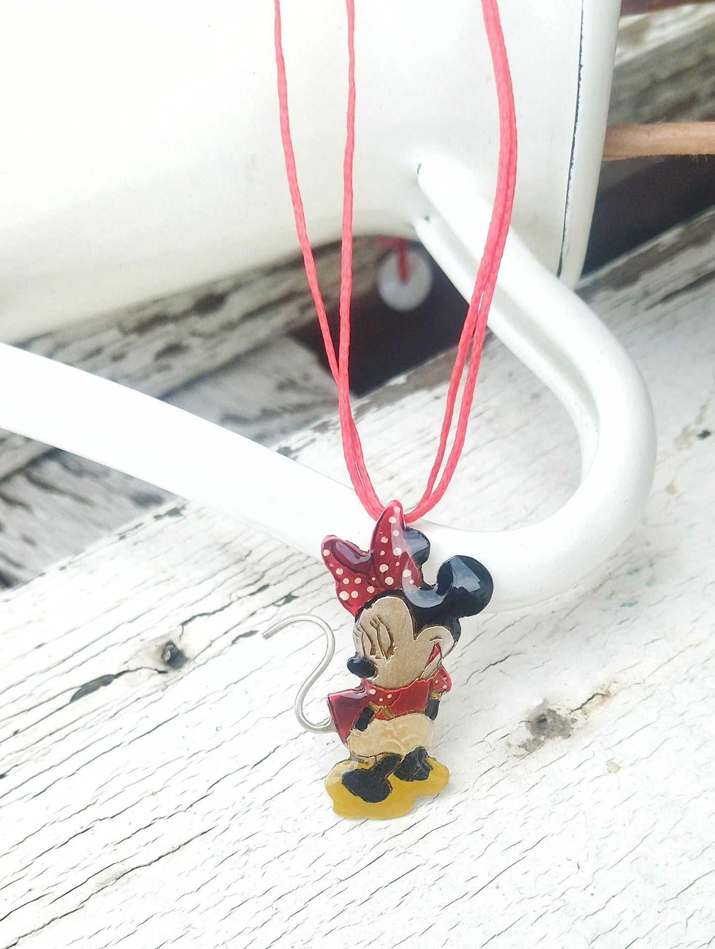 Minnie Mouse Enamel Necklace