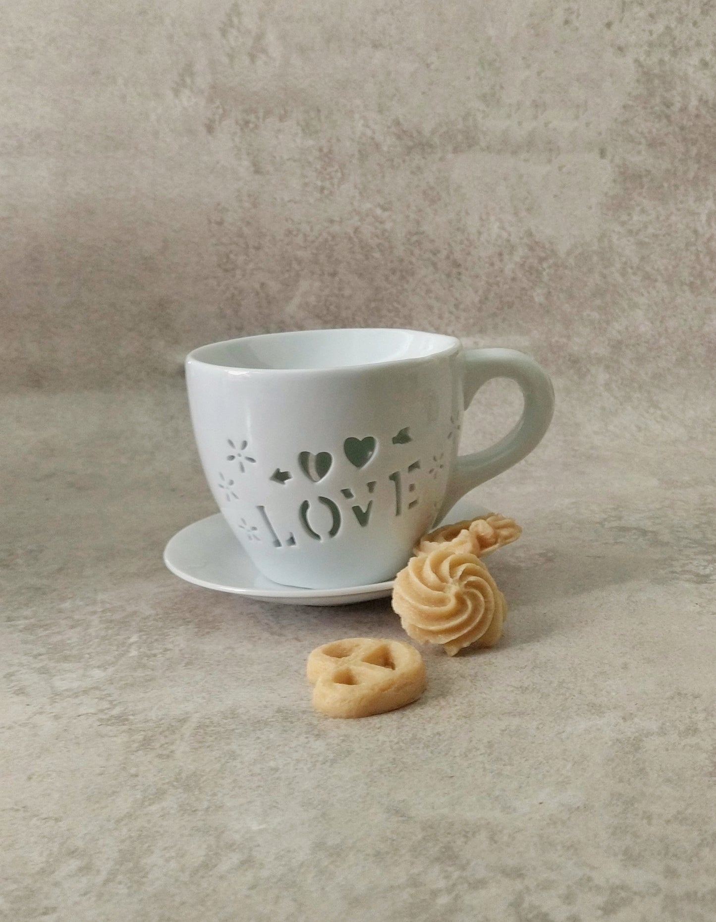 Love Mug Wax Burner With Danish Cookies Wax Melts, Wax Melter Gift Set