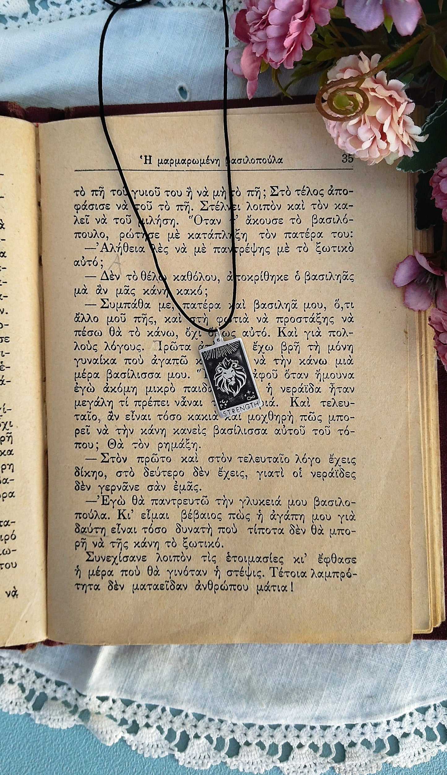 "The Strength" Tarot Card Necklace