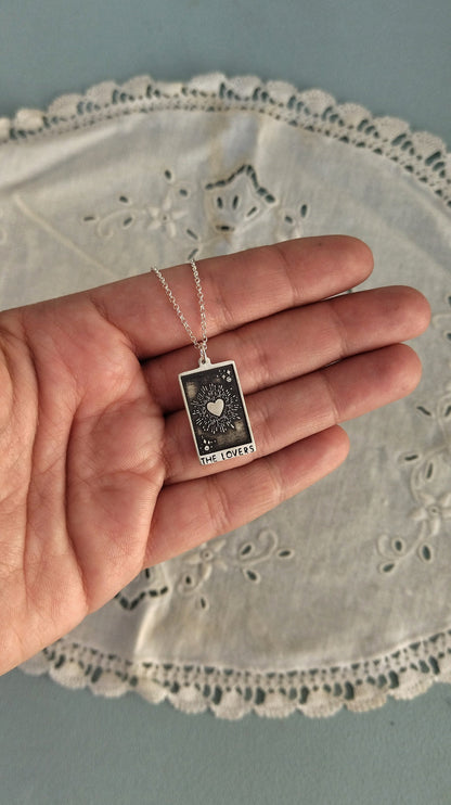 "The Lovers" Tarot Card Couples Set Necklace