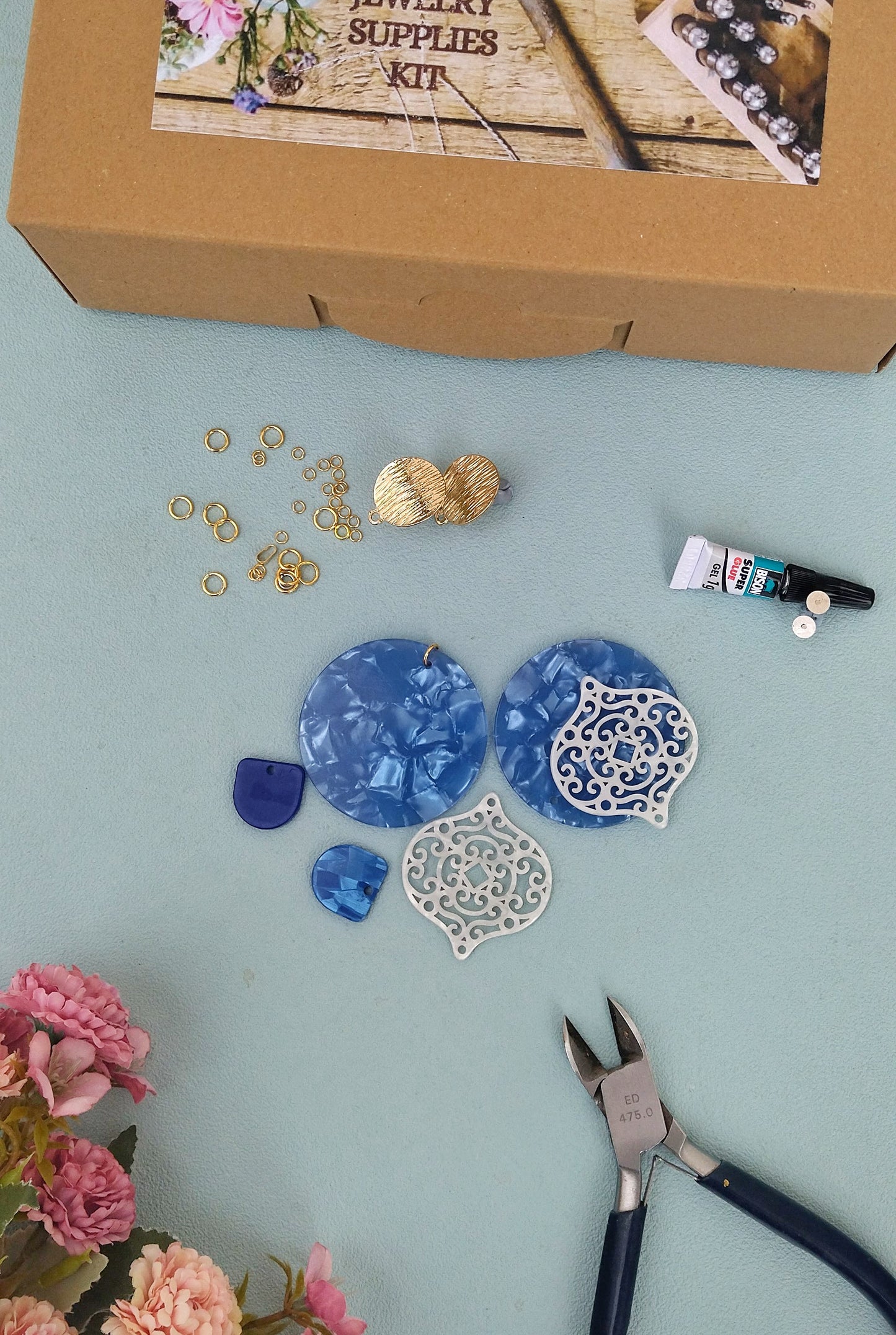 Jewelry Making For Beginners, Cobalt Blue And White Moroccan Earrings