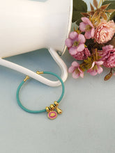 Load image into Gallery viewer, Personalized Lotus Flower Bangle Bracelet, July Birth Month Flower Jewelry Gift
