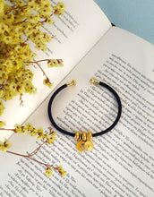 Load image into Gallery viewer, Personalized Crescent Moon Bangle Bracelet, Adjustable Layering Bracelet With Moon Phase
