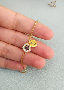 October Birthstone Bracelet, Personalized Opal Bracelet