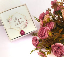 Φόρτωση εικόνας στο εργαλείο προβολής Συλλογής, Teardrop Birthstone Necklace, Customized Proposal Gift For Bridesmaids
