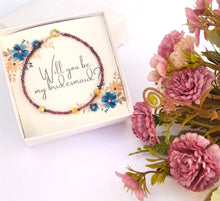 Load image into Gallery viewer, Dainty Gold Gemstone Bracelet, Tiny Beaded Bracelet For Bridesmaid
