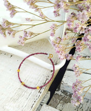 Load image into Gallery viewer, Dainty Gold Gemstone Bracelet, Tiny Beaded Bracelet For Bridesmaid
