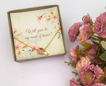 Φόρτωση εικόνας στο εργαλείο προβολής Συλλογής, Personalized Ceramic Flower Necklace, Pink Rose Necklace With Your Bridesmaid Initial
