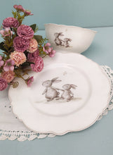 Load image into Gallery viewer, Cute Small Ceramic Plate With Bunny, Porcelain Salad Plate
