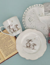 Load image into Gallery viewer, Cute Small Ceramic Plate With Bunny, Porcelain Salad Plate
