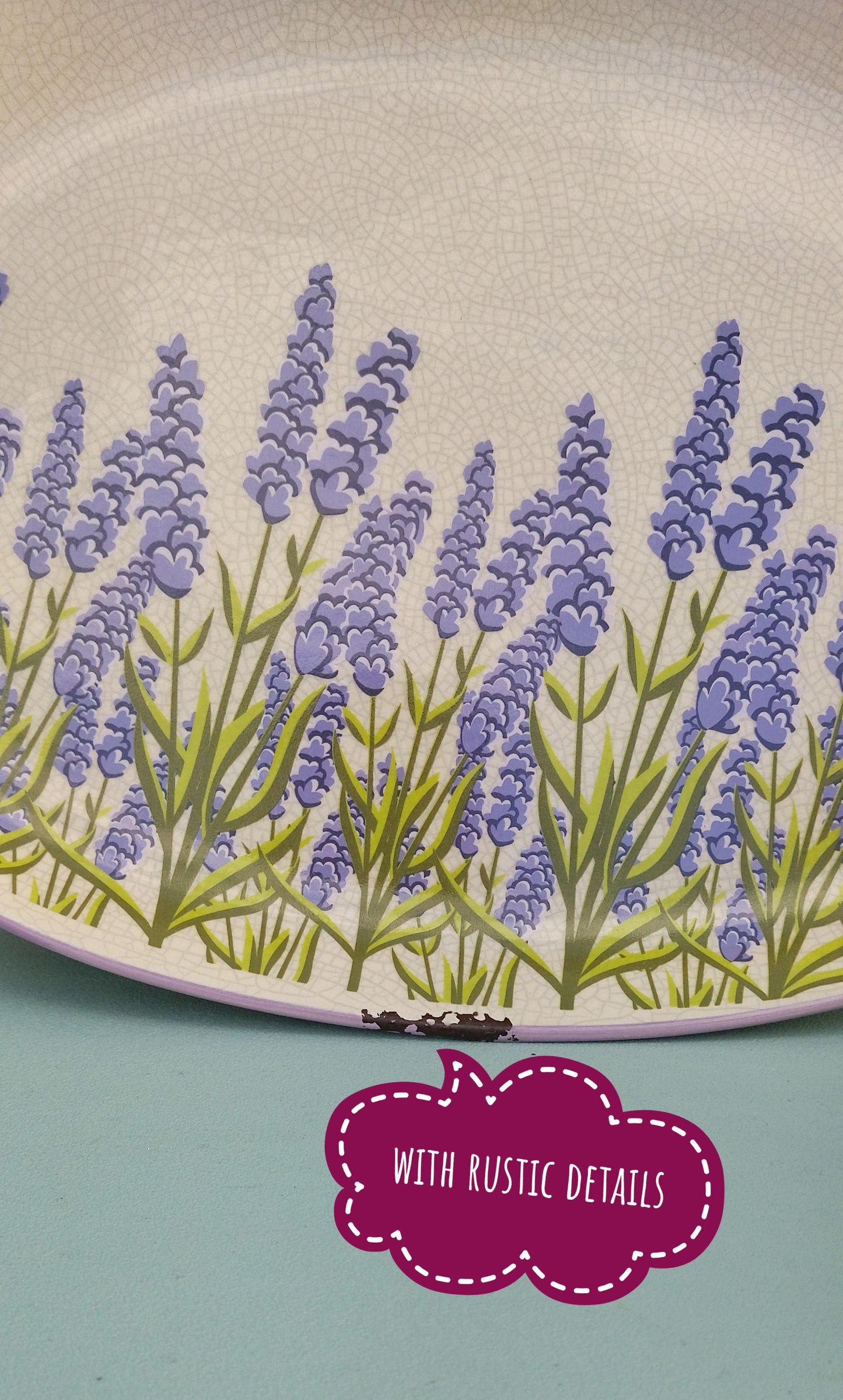 Lavender Ceramic Platter, French Country Style Table Centerpiece