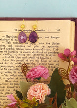 Load image into Gallery viewer, Amethyst Teardrop Bridesmaid Earrings, Lavender Wedding Theme Proposal Box For Maid Of Honor
