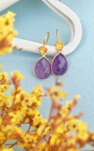 Load image into Gallery viewer, Amethyst Teardrop Bridesmaid Earrings, Lavender Wedding Theme Proposal Box For Maid Of Honor
